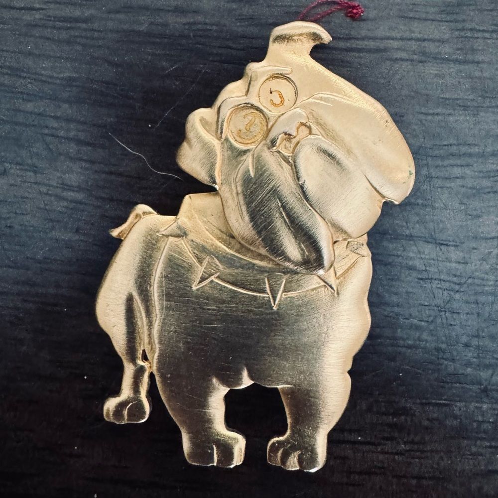 Vintage English Bulldog Gold Dog Pin Brooch